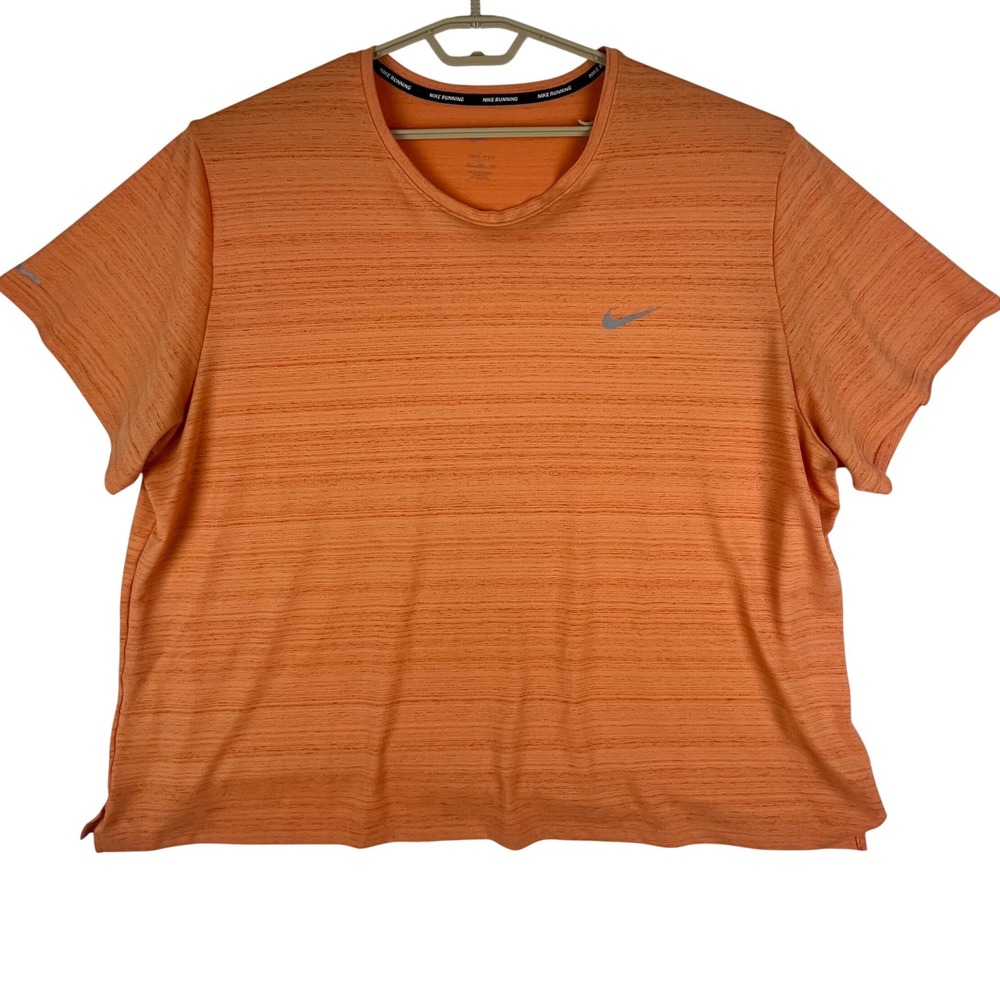 Nike Dri-FIT Running Shirt Mens 4XL Orange Athletic Gym Short Sleeve Tee
